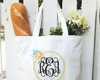 Cotton Canvas Tote Bag-Personalized Tote Bags-Monogrammed Canvas Bags-Bridesmaids Gifts-Bridal Party Favors
