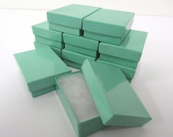 Teal Blue Boxes - 20-count (3.25 x 2.25 x 1 in.) Cotton Filled Jewelry Boxes