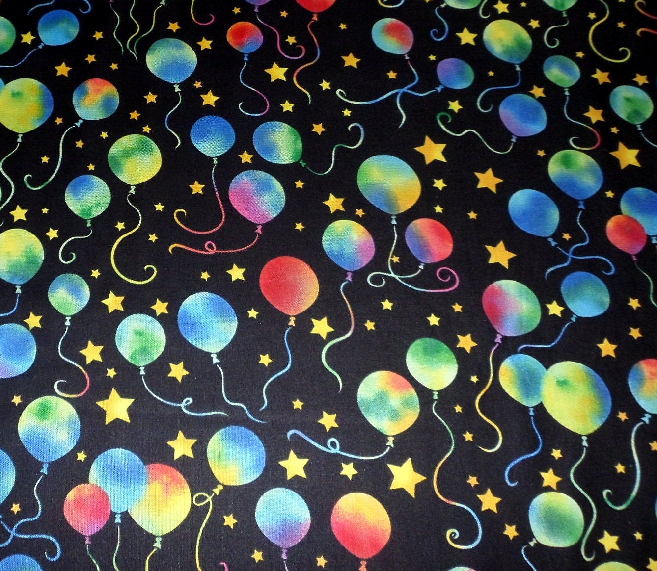 Balloon Fabric Stars Fabric Birthday Party Fabric by Quiltwear