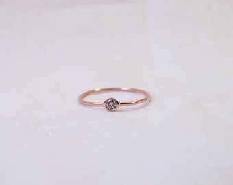 Champagne diamond ring - 14K gold band