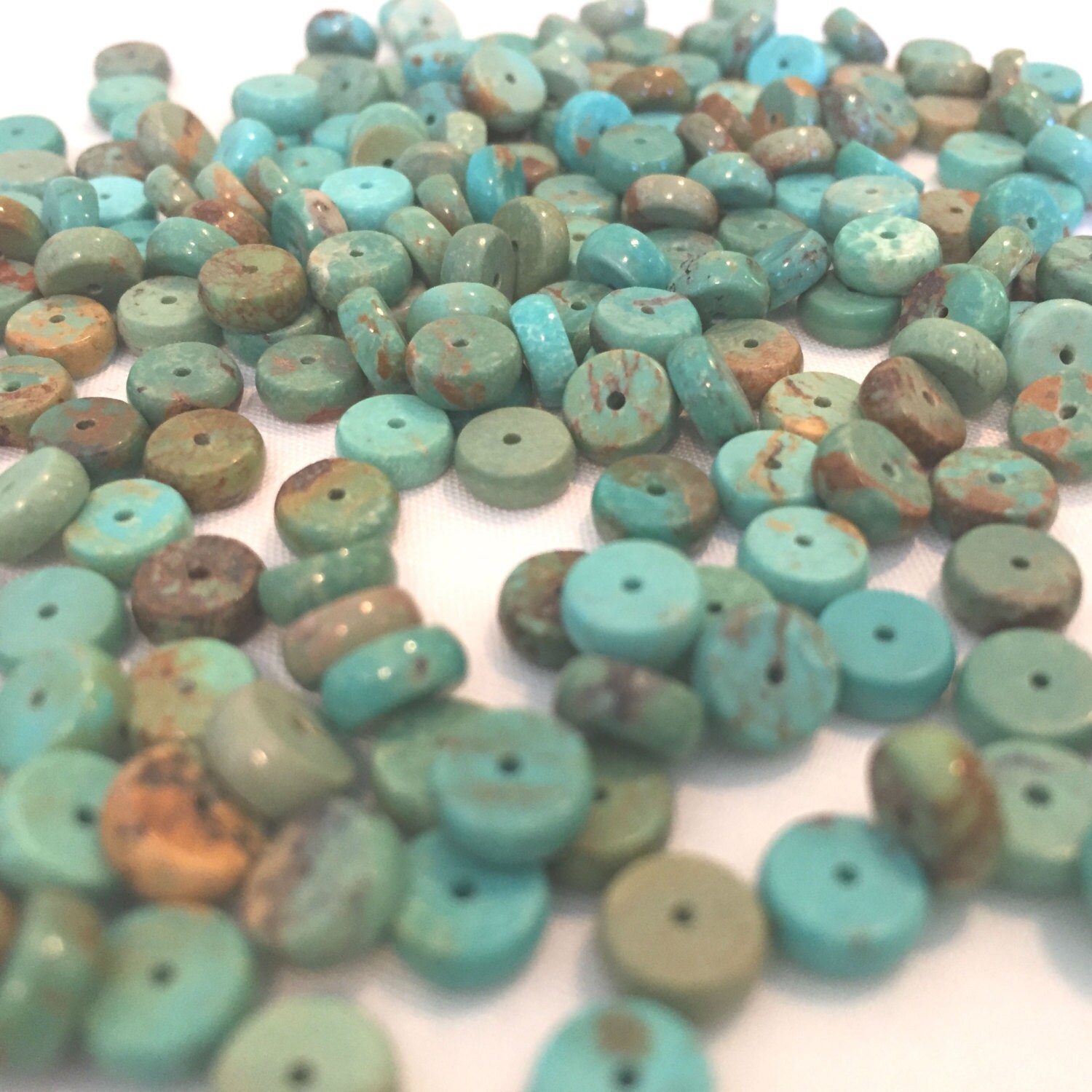 Turquoise Disc Beads Turquoise Gemstone Disc Beads Turquoise