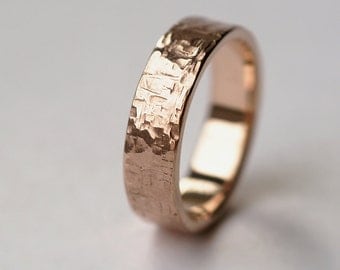 rock texture ring in 9k rose gold mens hammered wedding ring or chunky unisex ring - Etsy Wedding Rings rock texture ring in 9k rose gold mens hammered wedding ring or chunky unisex ring - Etsy Wedding Rings