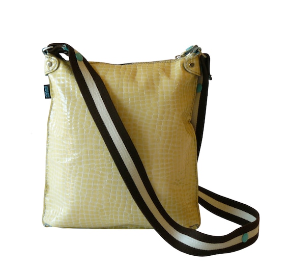 Gabs Yellow Croc Patent Leather Crossbody Shoulder Bag by belmodo