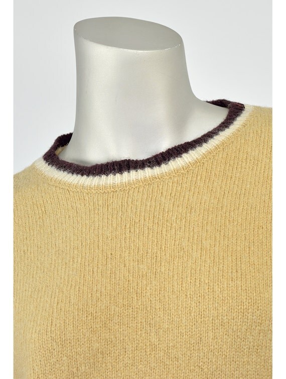 Vintage Shetland Wool Sweater 70s Sweater Striped Sweater