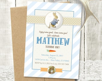 Peter Rabbit Birthday Invitation - Boy or Girl peter rabbit Birthday Invitation - Printable or Printed Cards