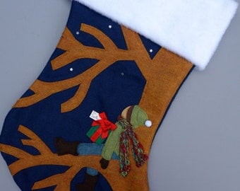 Personalized Christmas Stocking--"Waiting for Santa"