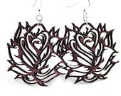Roses - Laser Cut Wood Earrings