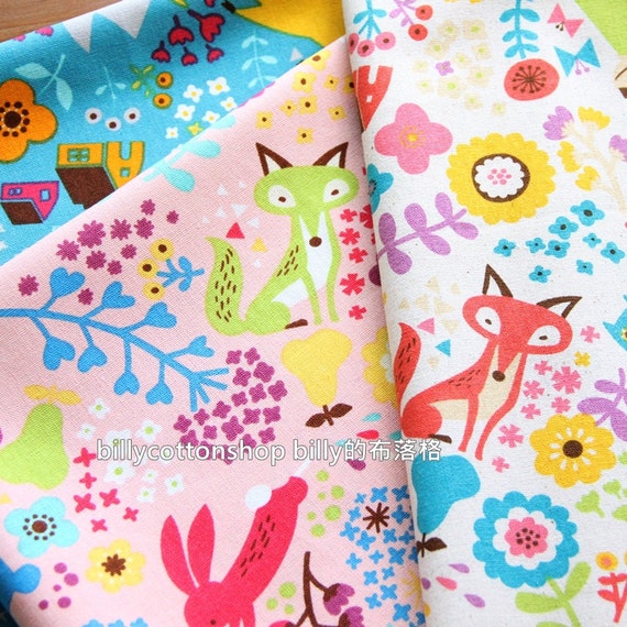 w784_55 fox fabrics cotton linen Half Yard 3 color