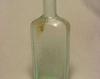 c1880s Dr. D. Jayne's Expectorant Philadelphia , Aqua Blown Glass Medicine bottle No. 1