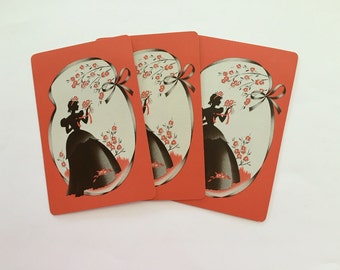 Vintage Single Swap Playing Cards (3) Paper Epherema Scrapbook Supplies Collectible