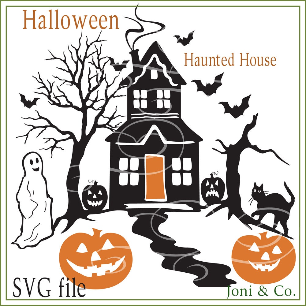 3d halloween house svg