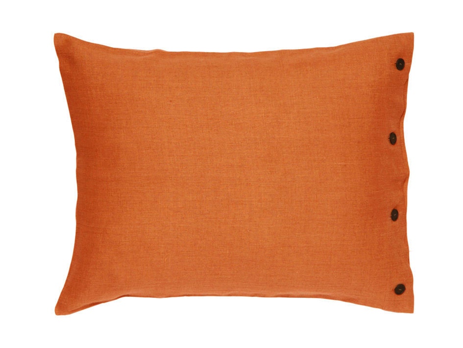 Rust linen sham King or Queen size pillowcase by LovelyHomeIdea