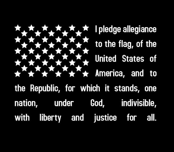 Pledge of Allegiance American Flag vehicle decal by wildgreenrose