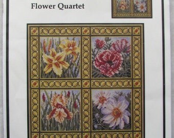 Teresa Wentzler Wool Cross/Berlin Work Flower Quartet CHART