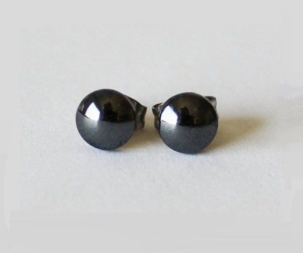 Titanium Earrings 4mm 5mm 6mm 8mm Black Hemalyke studs