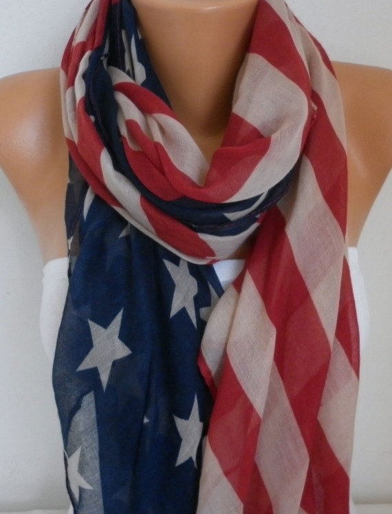 crochet business name ideas for a Gift Scarf Day Ideas Red Patriotic 4th Blue Scarf Soft July Memorial