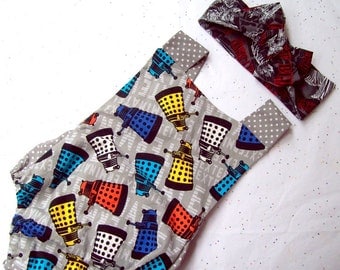 Doctor Who Baby Romper Daleks and Polka Dots