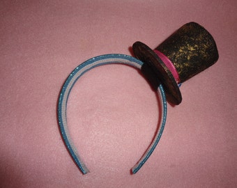 Black and Gold Mini Tophat Headband