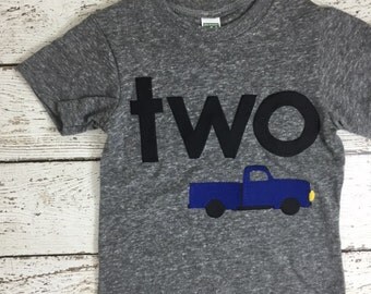 Little blue truck shirt, Little blue truck Birthday, Truck Party, vintage truck, pick up truck, navy and green, boy's birthday shirt