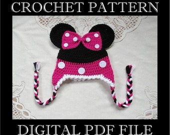 PDF PATTERN - Minnie Mouse Inspired Crochet Hat Pattern