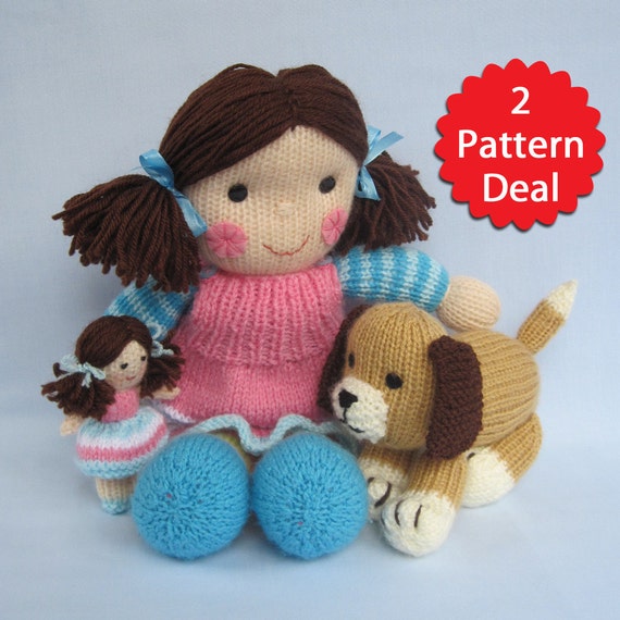 Puppy Love Maisie and Muffin 2 pattern deal toy doll and
