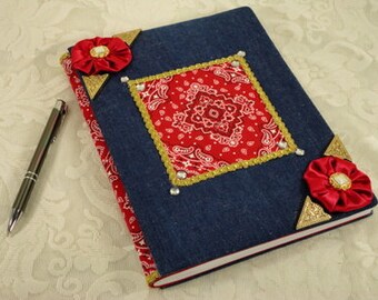 Fabric Covered Journal by ForKeepsakesGifts on Etsy