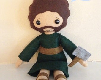 Catholic Doll - Saint Joseph - Wool Felt Blend - Catholic Toy - Felt Doll