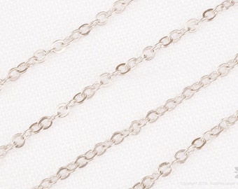 C110-MR// Matt Original Rhodium Plated Cable Chain, 1M