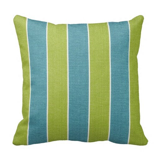 Outdoor Pillows Striped Pillows Teal outdoor Throw