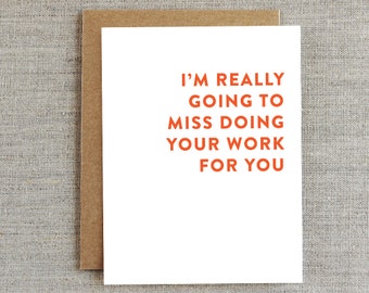 Funny Coworker Card, Card for Co-worker, Goodbye Card, Work Friend, New Job Card, Retirement Card, Funny Friendship Card, Co-worker Gift