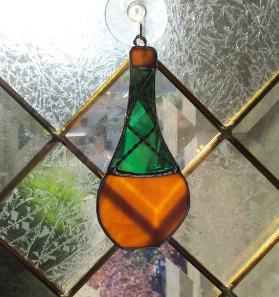 Chianti Wine Bottle Suncatcher or Holiday Ornament Original