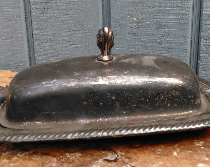 Antique Silver Butter Dish - Thanksgiving Dishes