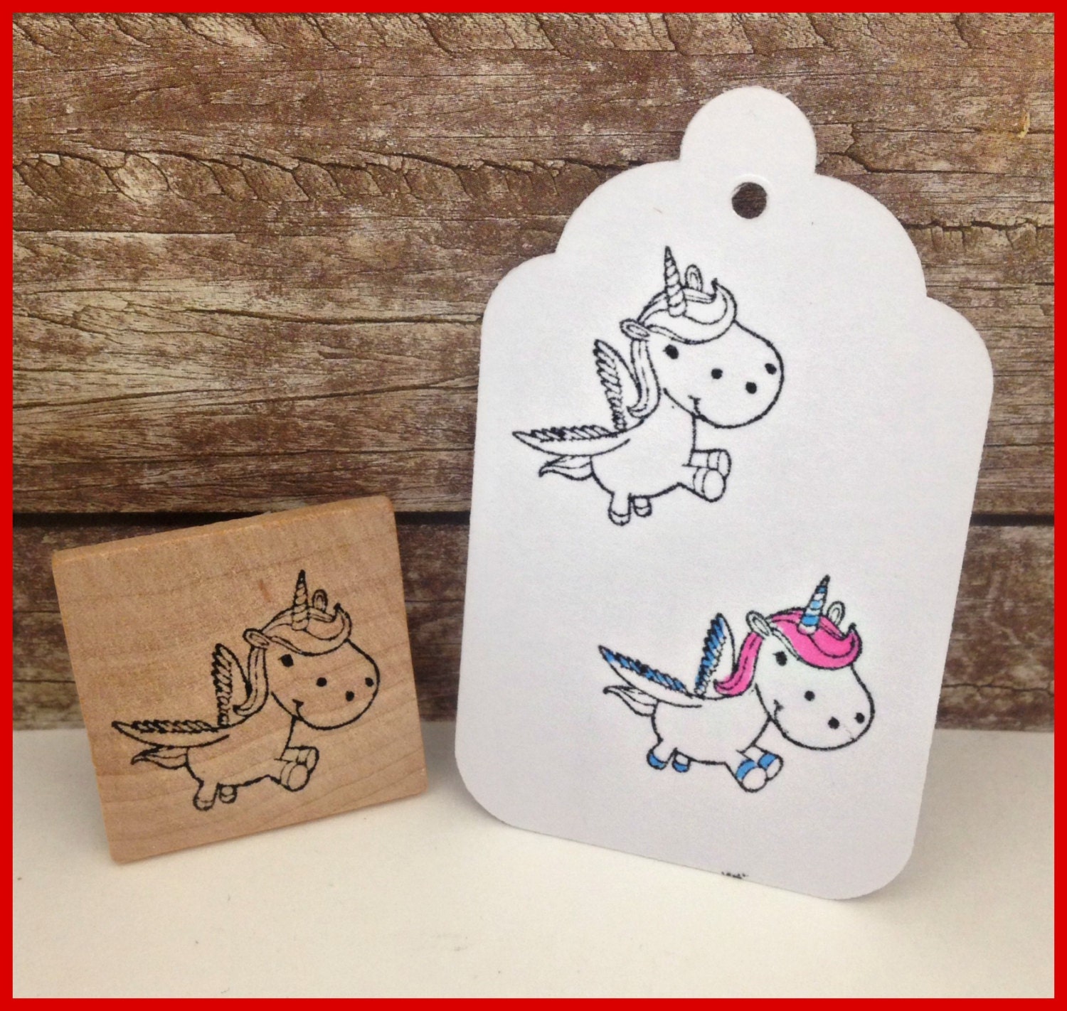 Unicorn Rubber Stamp by etchythings on Etsy