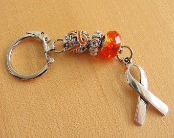 Orange Awareness Key Chain - DVT, Kidney cancer, Leukemia, Multiple Sclerosis, RSD, Skin Cancer, Nerve Pain and others
