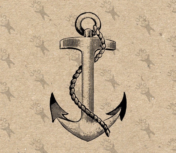 Vintage Anchor Nautical Sea Ocean Instant Download Digital