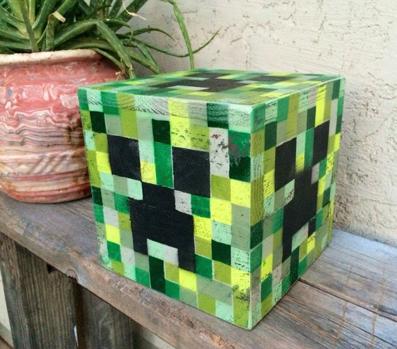 Creeper Cube wooden memory box