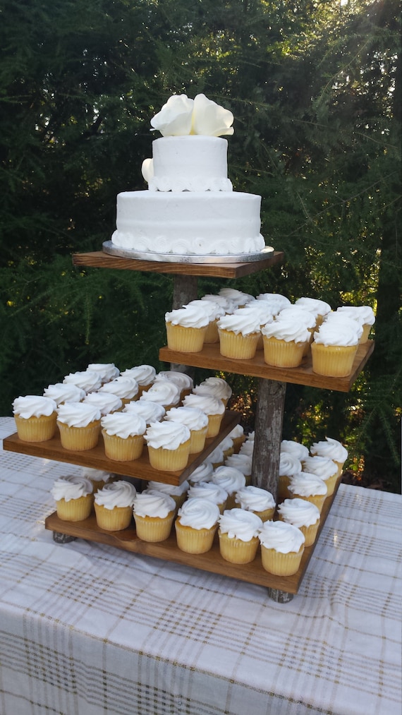 Rustic Cupcake Stand Log Cupcake Stand Rustic Cake Stand
