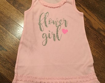 Flower Girl Ruffle Tank Dress! Flower girl, flower girl gift, flower girl shirt, glitter.