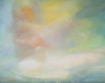 Original Oil Painting: Serene Impressionist Skyscape "Opal Sky"