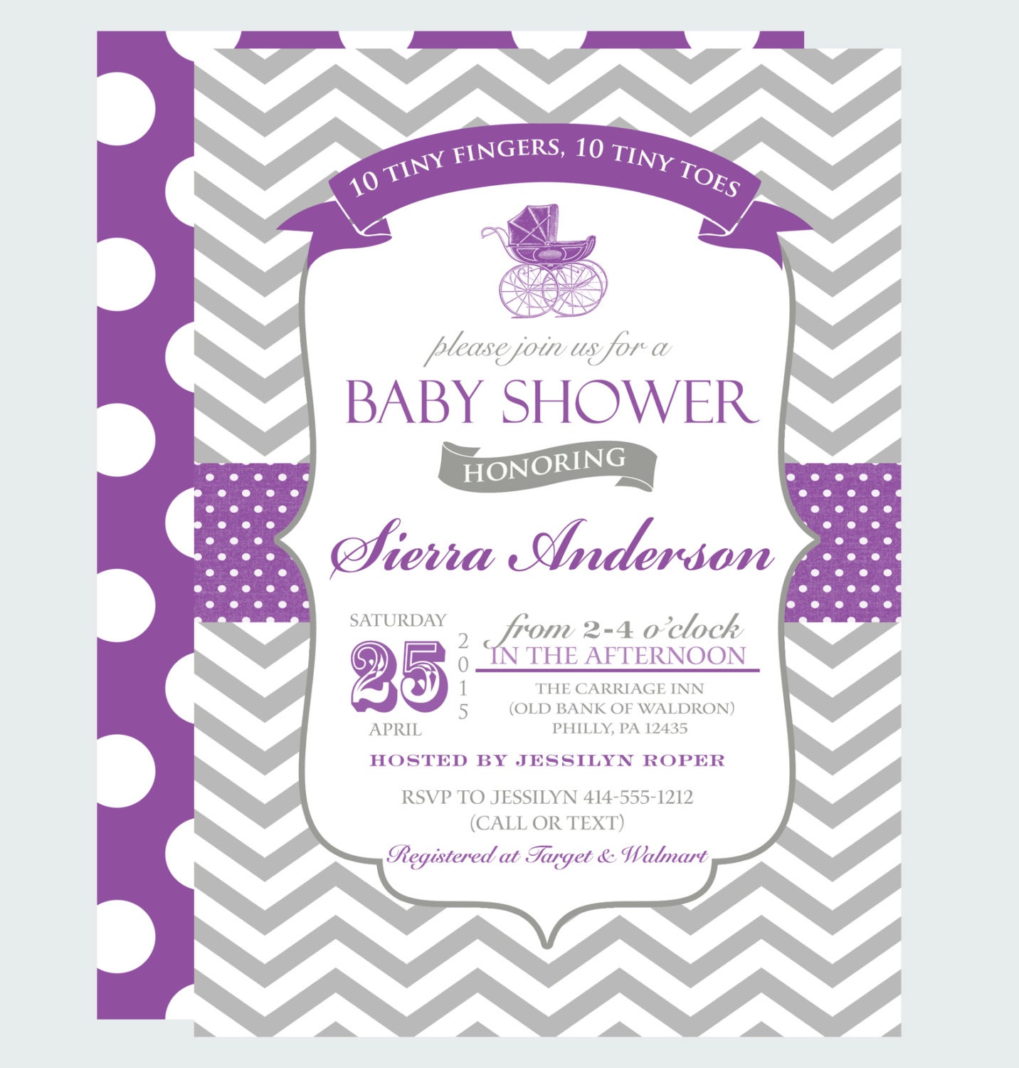 Purple Baby Shower Invitations 9