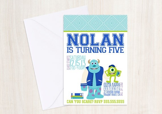Monsters Invite - University - Monster's party Invitation - Monster party Il_570xn