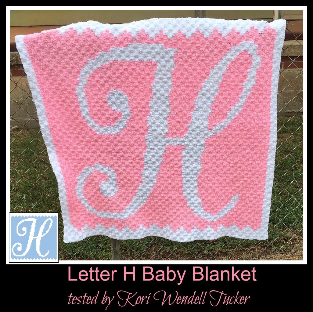 C2C Graph, Letter H, Baby Blanket, C2C Graph, & Written Word Chart