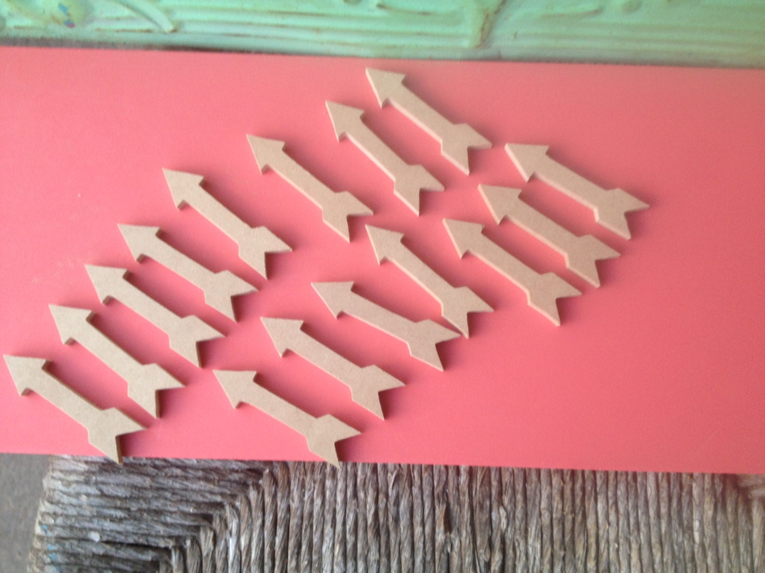 Set of Fifteen Small Fancy Wooden Arrows Wood Crafting