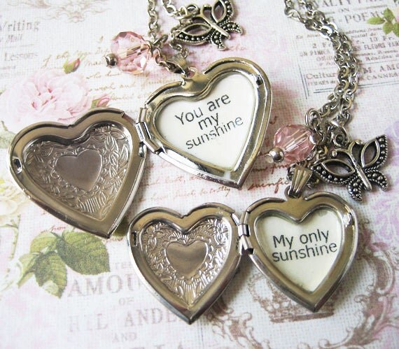 Download you are my sunshine mother daughter heart locket matching