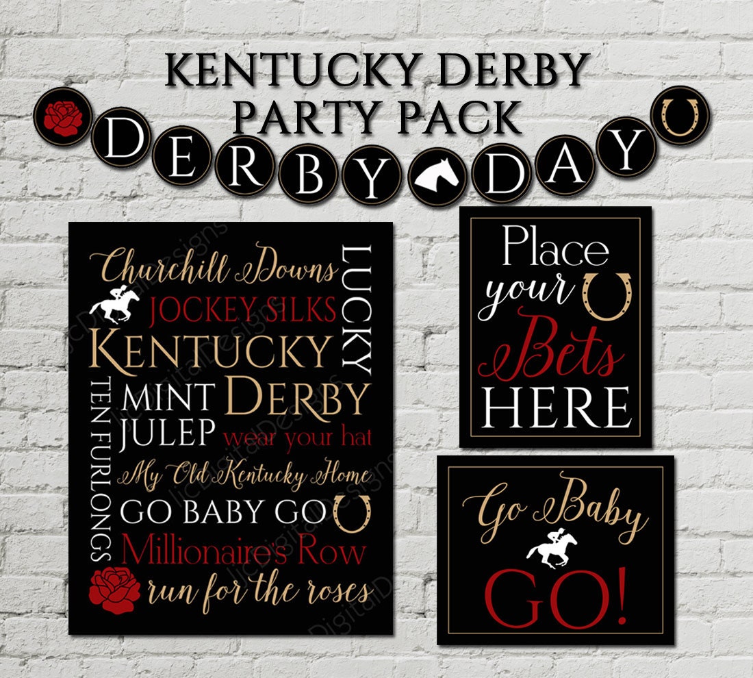 Kentucky Derby Party Pack Decorations Decor Digital Printable