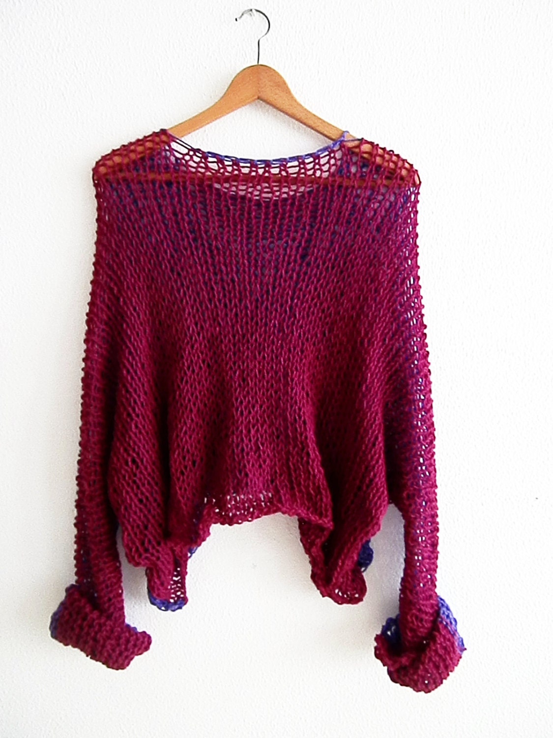 Knit sweater Purple sweater Womens clothing Hand knit