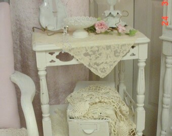 Vintage File Drawer Wood Painted Storage Display Cottage Farmhouse Paris Chic