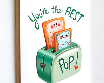 Fathers Day Card, Dad Birthday Card, Best Pop Pun Card