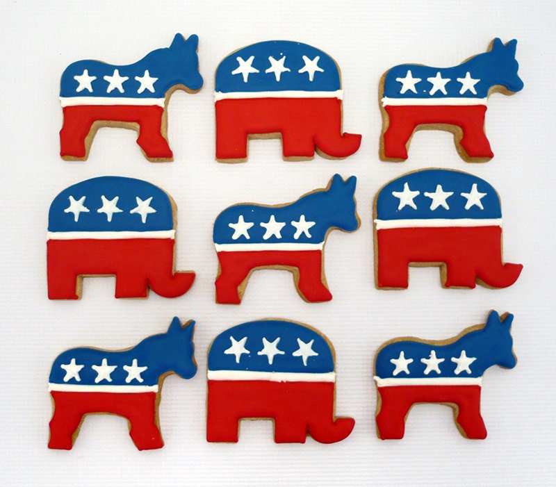 Decorated Cookies Election Democrat Republican 1 Dozen