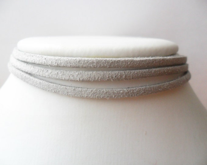 Triple wrap bohemian choker necklace, gray with a width of 3/8”(pick your neck size) gray faux suede choker necklace